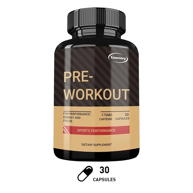 Pre-Workout Supplements - Helps with Energy, Endurance, Muscle Mass and Focus