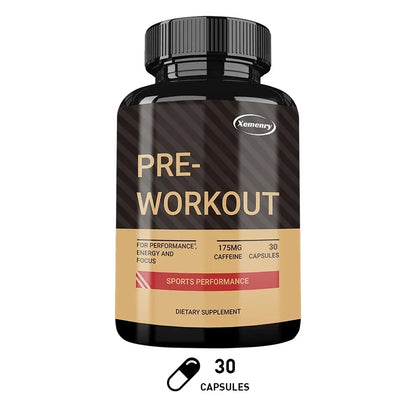 Pre-Workout Supplements - Helps with Energy, Endurance, Muscle Mass and Focus