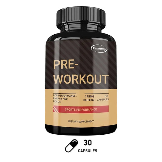 Pre-Workout Supplements - Helps with Energy, Endurance, Muscle Mass and Focus