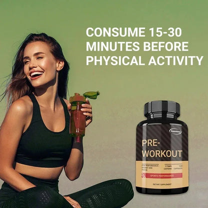 Pre-Workout Supplements - Helps with Energy, Endurance, Muscle Mass and Focus