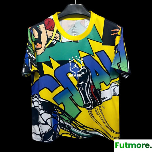 2026 Jordan Brazil World Cup Lifestyle Vibrant Blue Yellow Jersey