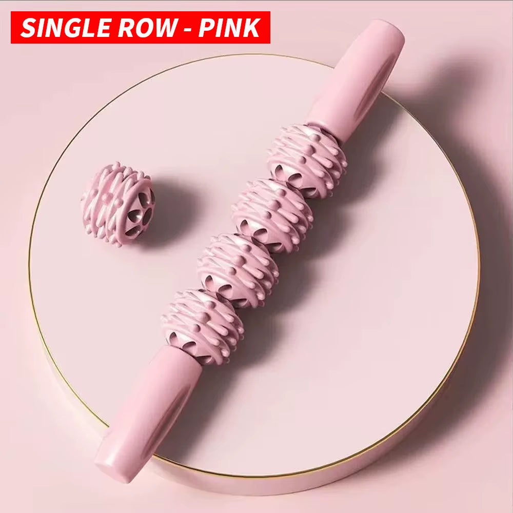 Double Row Massage Roller Massage Stick Muscle Relaxation Massage Tool - a Must-Have for Home Massage Relaxation