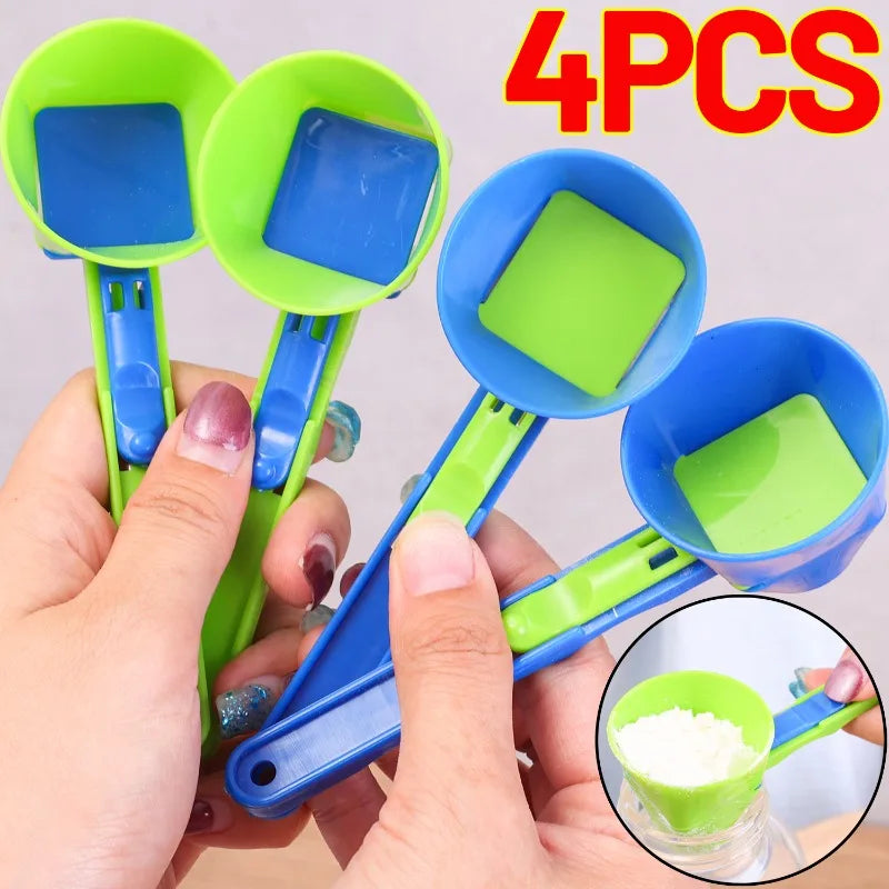 4/1PCS Creative Protein Powder Sliding Spoon Portable Funnel Spoons for Protein Powder Coffee Sports Drinks Home Kitchen Gadgets