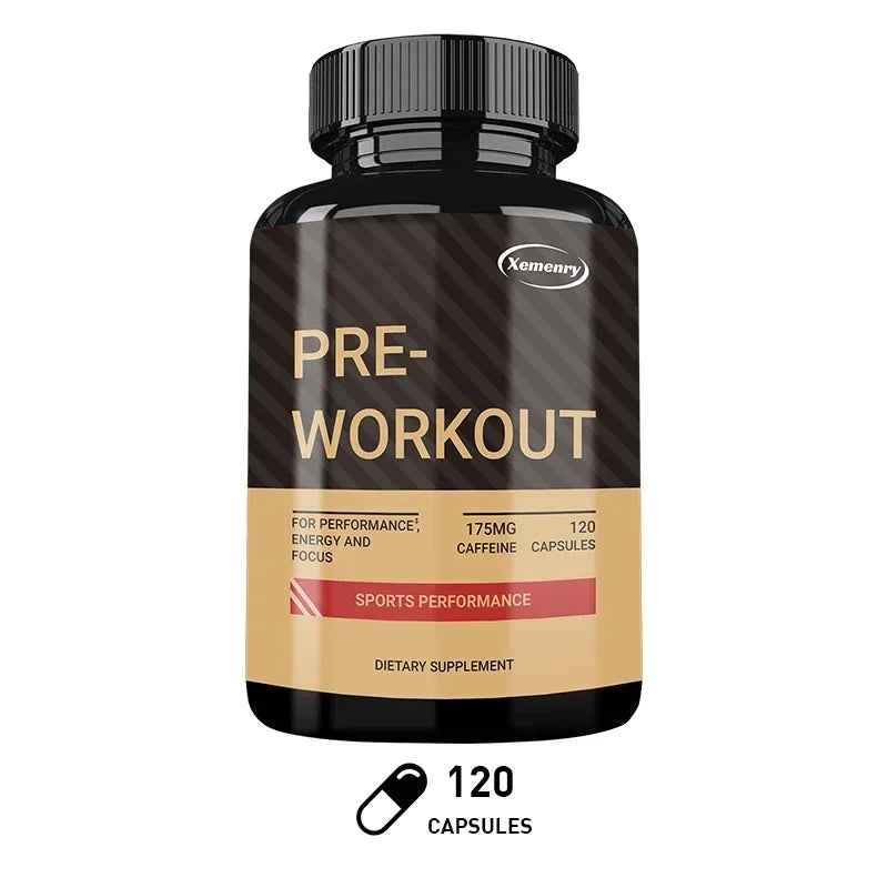 Pre-Workout Supplements - Helps with Energy, Endurance, Muscle Mass and Focus