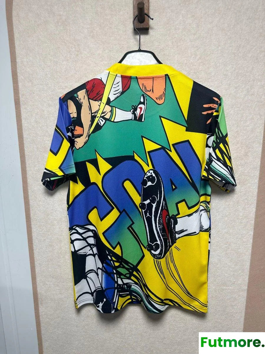 2026 Jordan Brazil World Cup Lifestyle Vibrant Blue Yellow Jersey