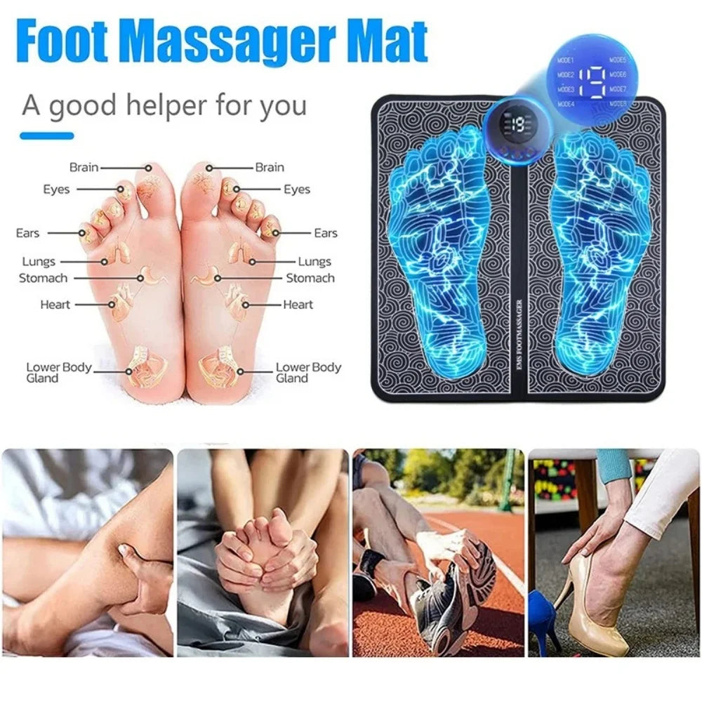 Intelligent Foot Massager Improves Blood Circulation Pulse Therapy Relaxe for Men Women to Relieve Fatigue Foot Acupoint Massage